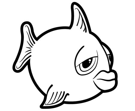 450x371 Drawn Fish Outline Drawing