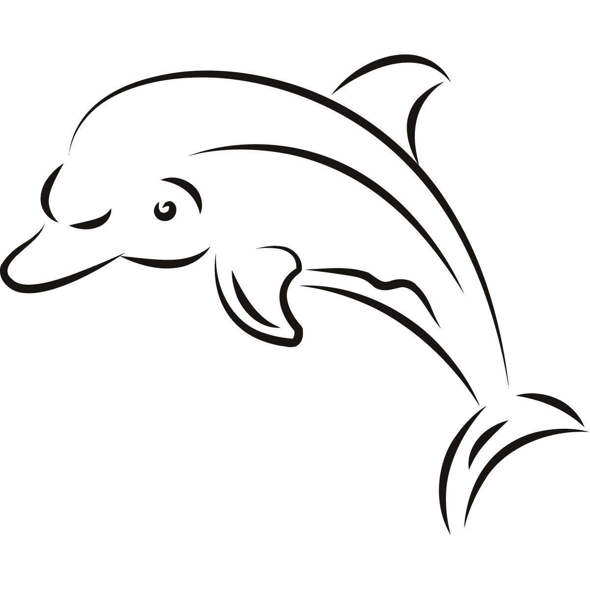 1200x1200 Dolphin Outline Clip Art
