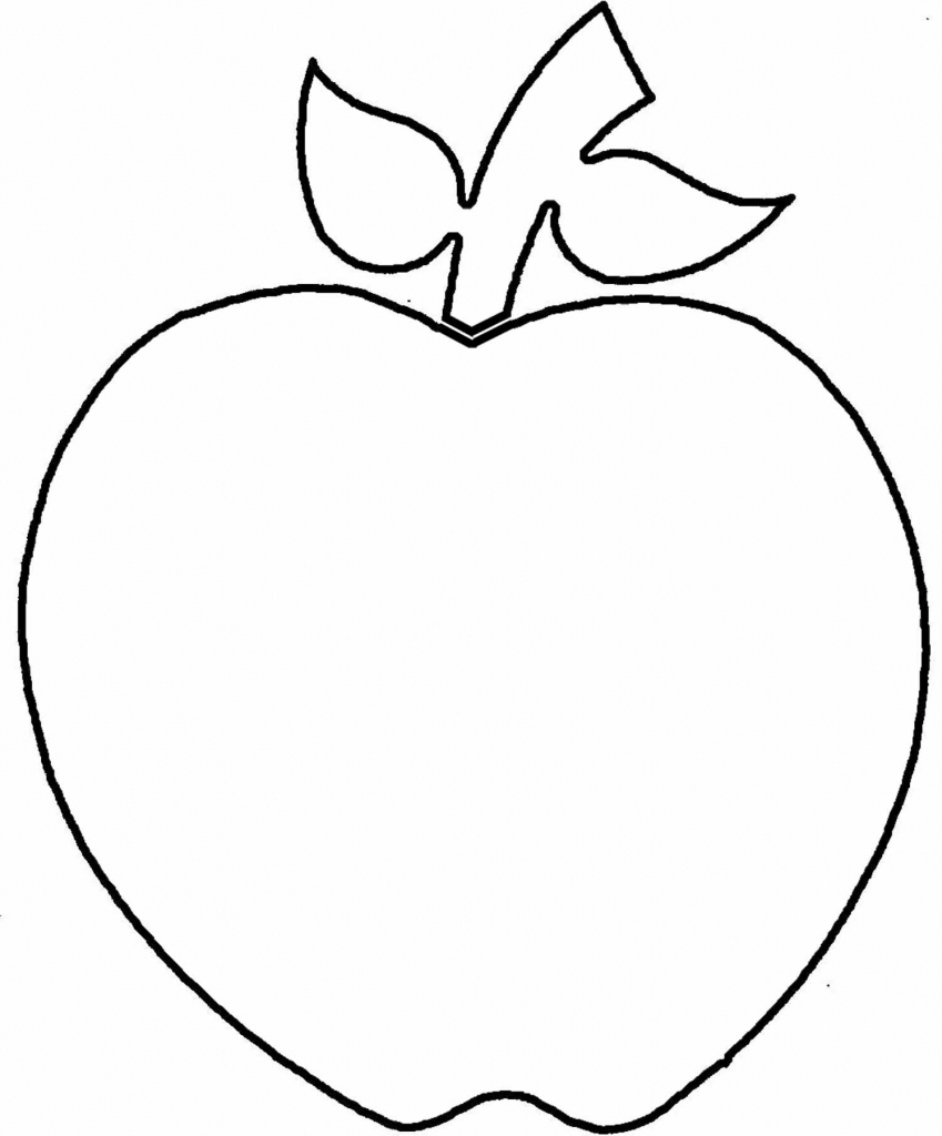 849x1024 Apple Outline Drawing Apple Coloring Fruit Clip Art Free Vector