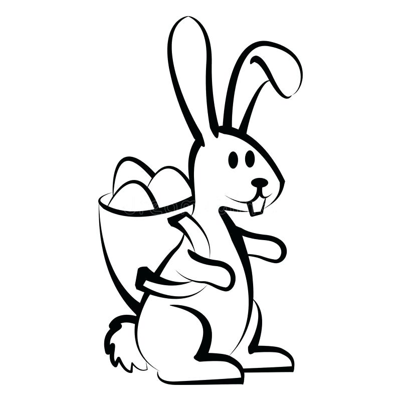 800x800 Bunny Outline Vector Of A Happy Cartoon Valentine Bunny Rabbit