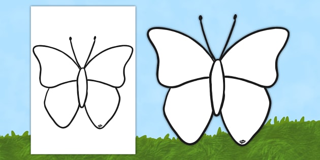 630x315 Butterfly Outline Colouring Sheet