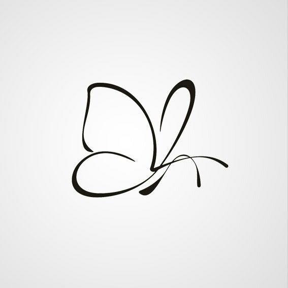567x567 20 Best Small Butterfly Tattoo Outline Drawing Images
