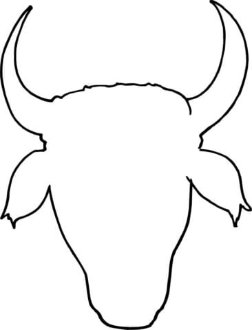 366x480 Cow Head Outline Coloring Page Free Printable Coloring Pages