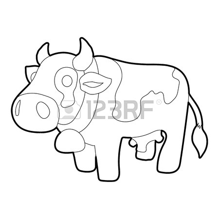 450x450 Cow Icon, Outline Style Royalty Free Cliparts, Vectors, And Stock