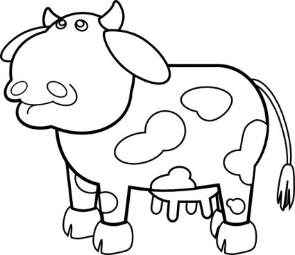 425x368 Cow Outline, Clip Arts