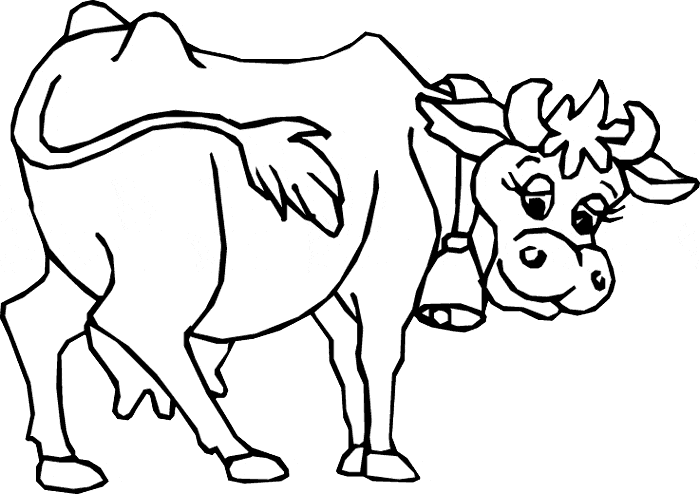 700x494 Cow Outline Coloring Pages