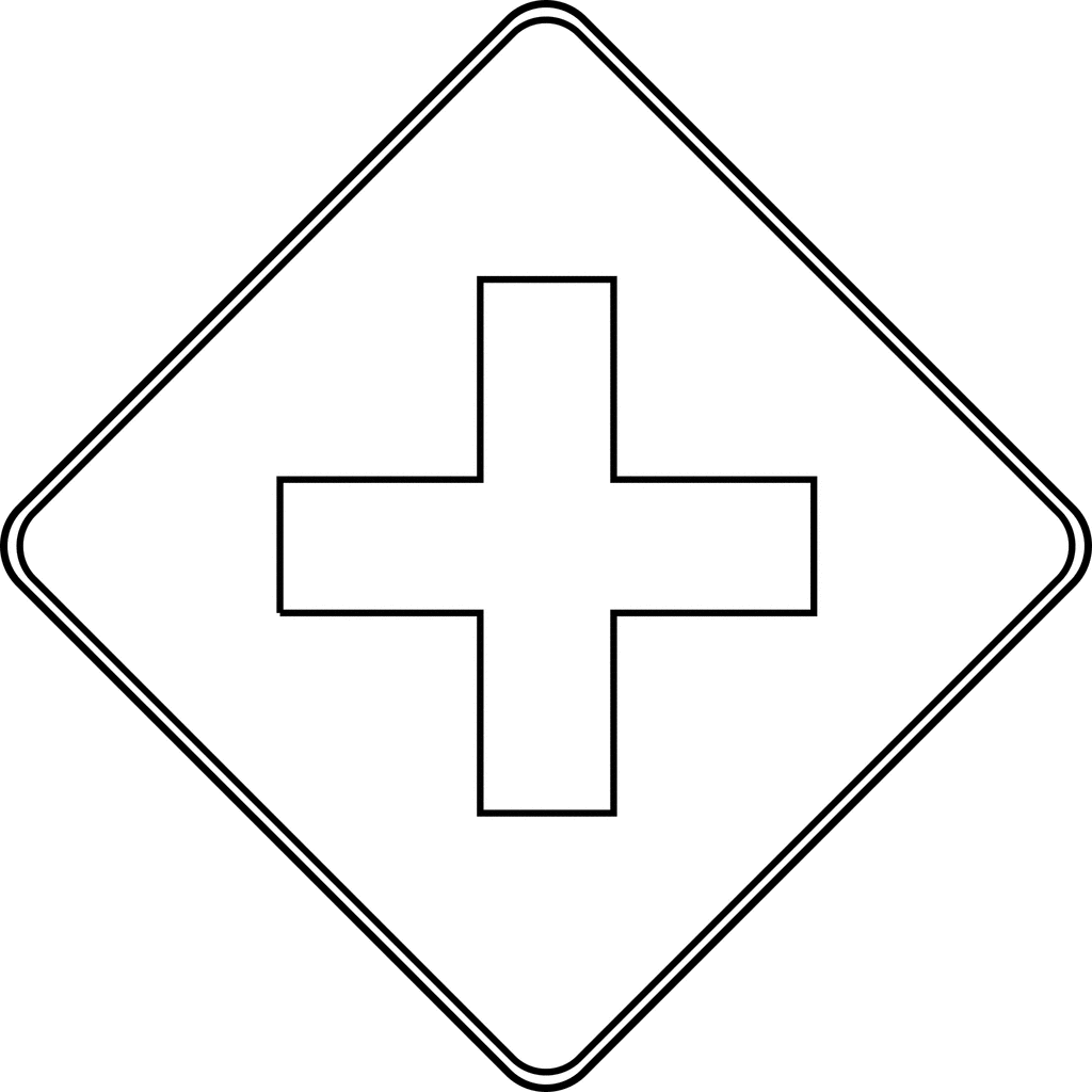 1024x1024 Cross Road, Outline Clipart Etc