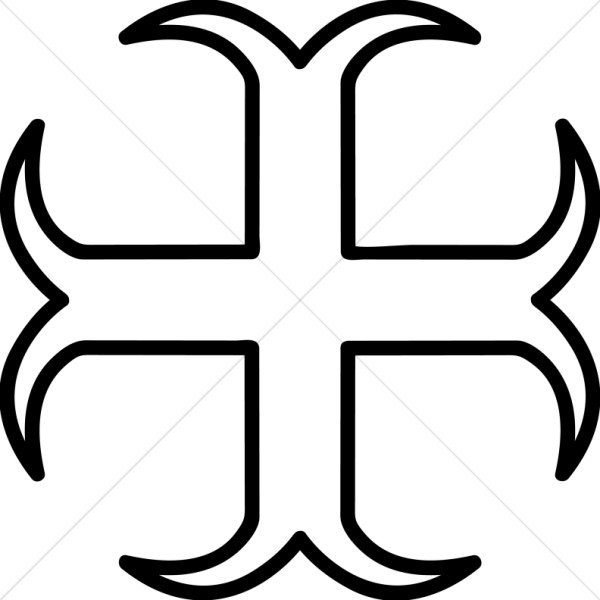 600x600 Moline Cross Outline Cross Clipart
