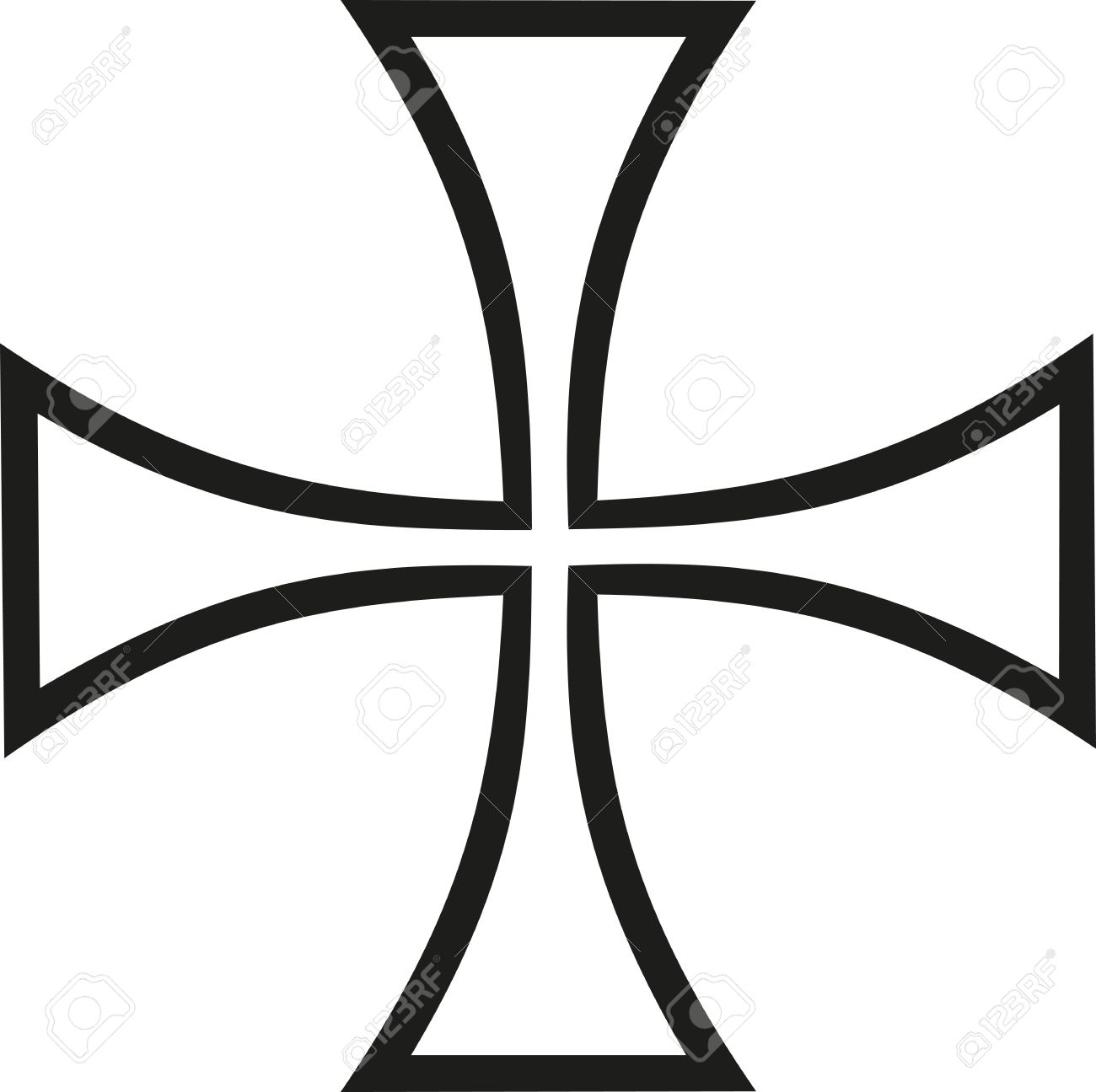 1300x1296 Thin Iron Cross Outline Royalty Free Cliparts, Vectors, And Stock