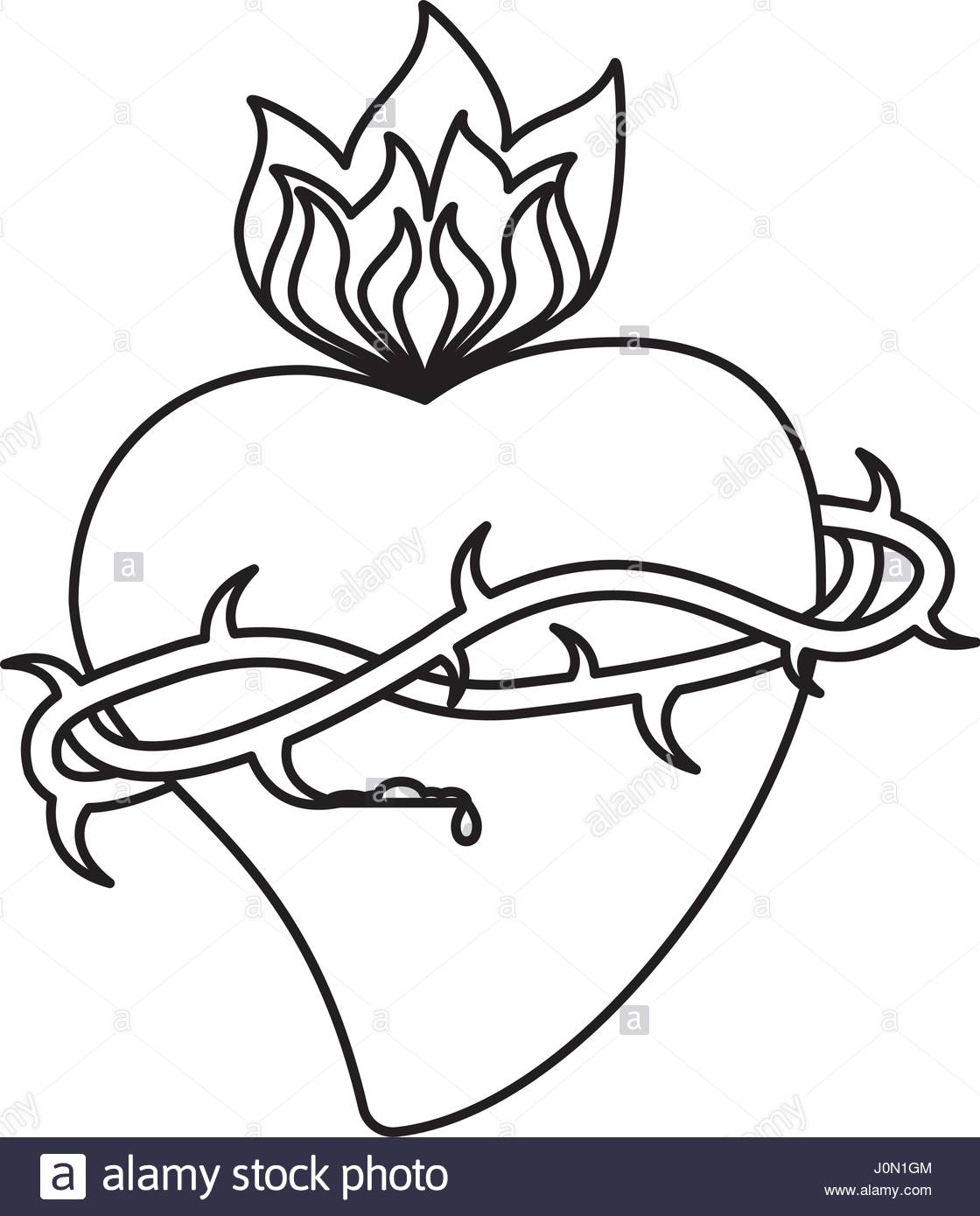 1120x1390 Sacred Heart Crown Flame Outline Stock Vector Art Amp Illustration