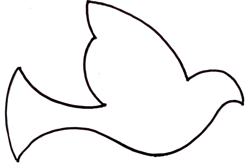 833x546 Dove Outline Clipart