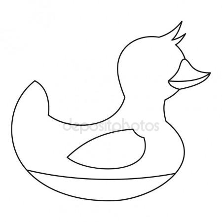 450x450 Duck Toy Icon, Outline Style Stock Vector Ylivdesign