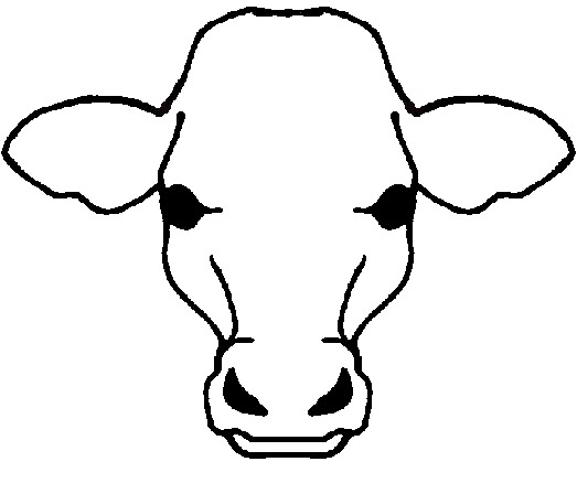 523x448 Cow Face Outline Clipart