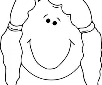 336x280 Girl Face Cartoon Outline Clip Art Vector Clip Art Free Vector