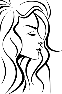 243x371 Woman's Face Outline Sticker