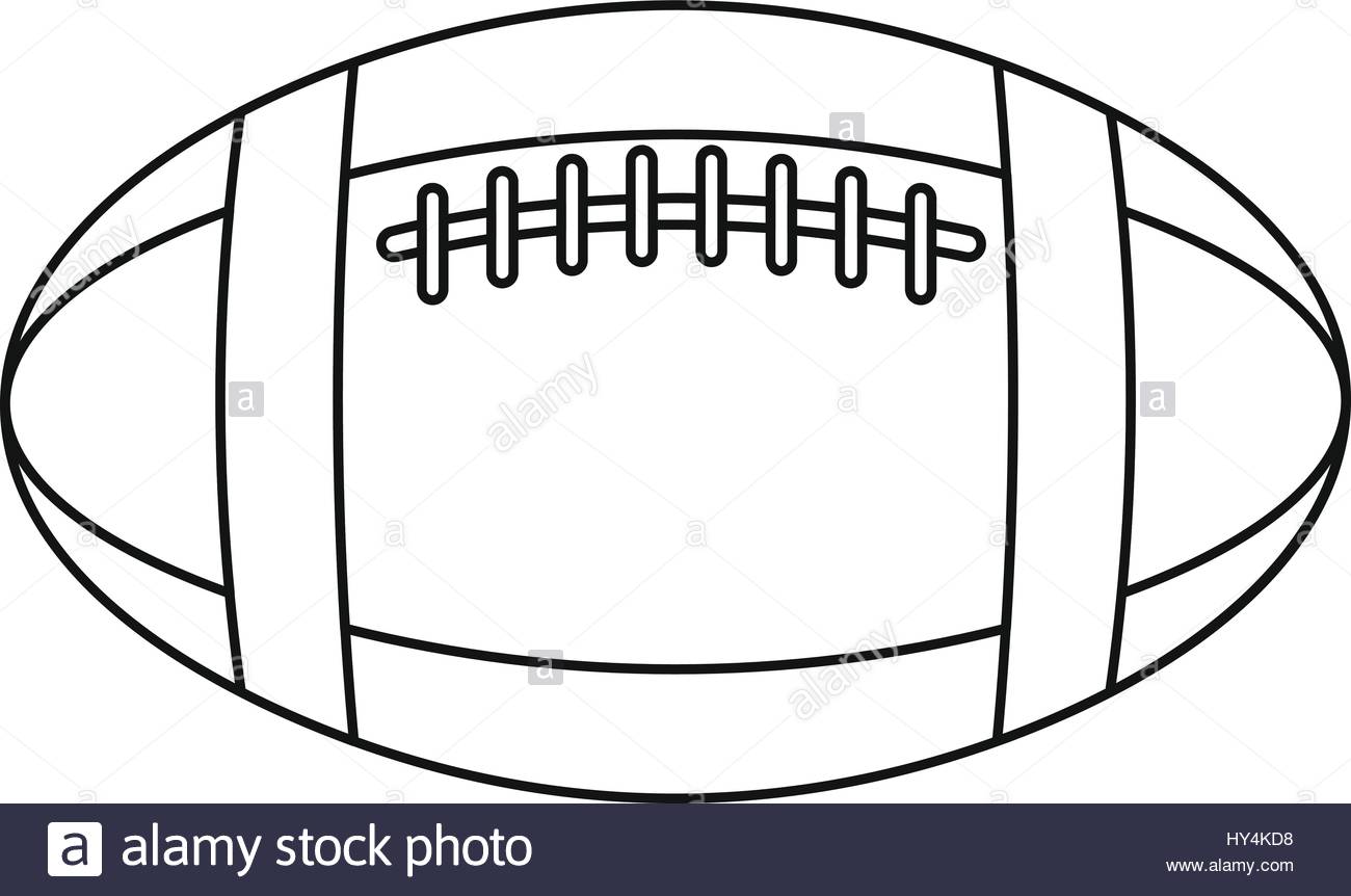 1300x862 Football Or Rugby Ball Icon, Outline Style Stock Vector Art
