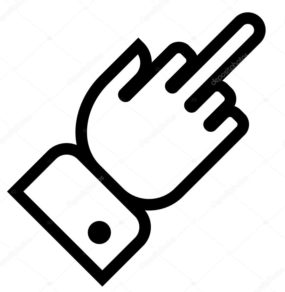 997x1024 Hand Showing Middle Finger Outline Icon Stock Vector Furtaev