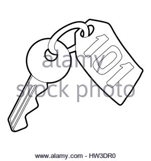 300x320 Hotel Room Key Icon, Outline Style Stock Vector Art Amp Illustration