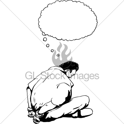 500x500 Outline Of Man With Shackled Hands Sitting On Floor Gl Stock Images