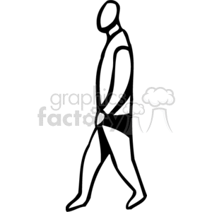 300x300 Royalty Free A Black And White Outline Of A Man Walking 155829