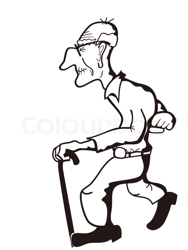 600x800 The Sketchy Outline Of Old Man Stock Vector Colourbox