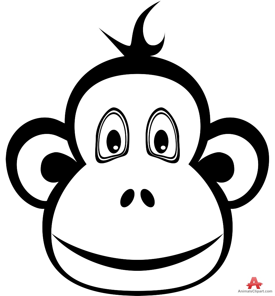 927x999 Monkey Black And White Outline Monkey Clipart Design Free Download