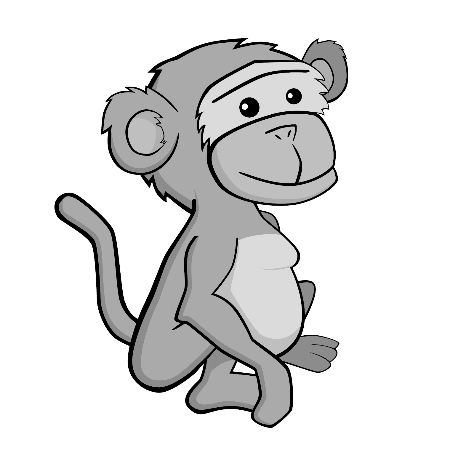 1600x1600 Outline Of A Monkey