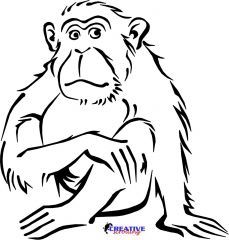 229x240 Monkey Clipart Black And White