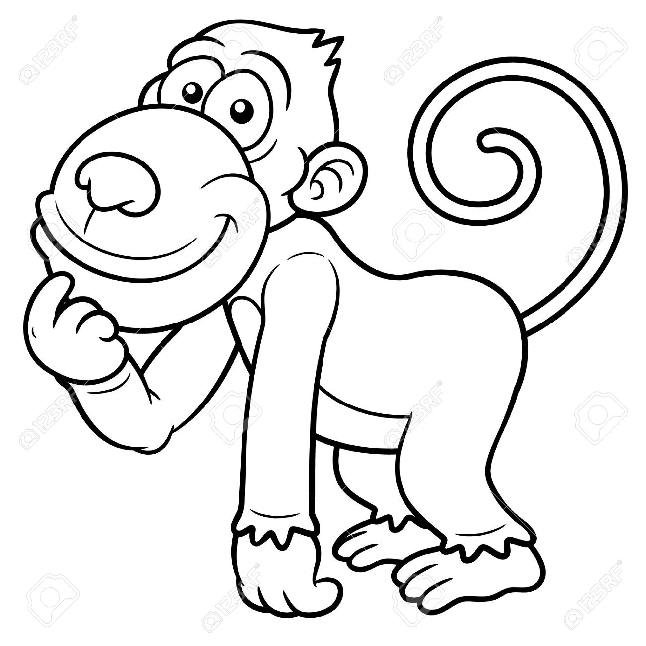 1300x1300 Best Monkey Outline