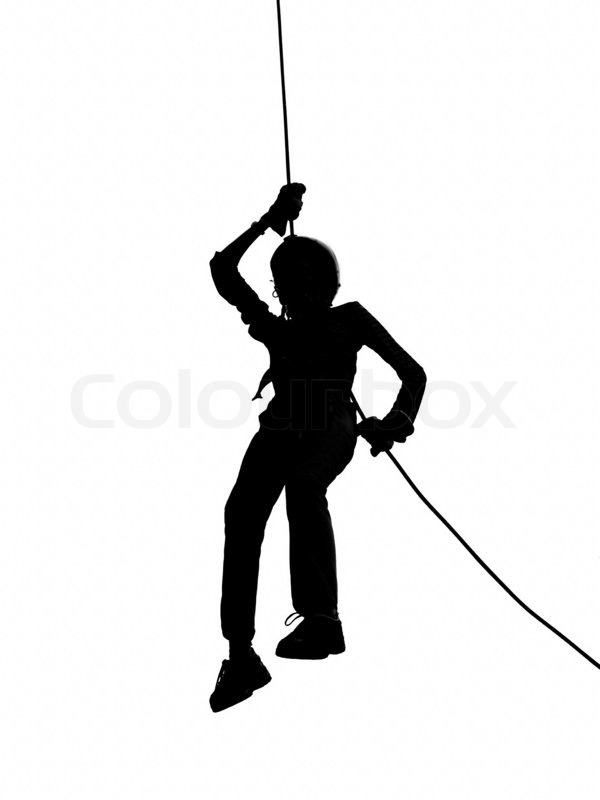 600x800 Outline Of Person Abseiling Stock Photo Colourbox