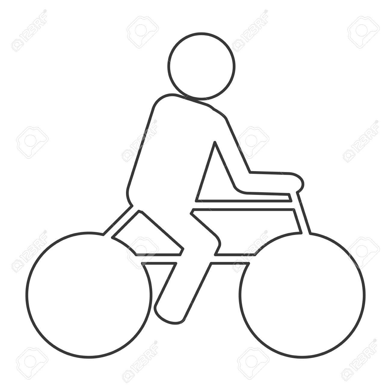 1300x1300 Simple Outline Of Person Riding A Bycicle Vector Illustration