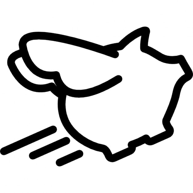 626x626 Flying Pig Outline Icons Free Download