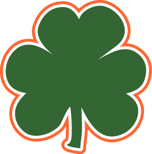 300x304 Shamrock Clip With Orange And White Outline Border
