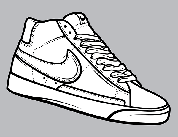 600x461 Nike Clipart Shoe Outline
