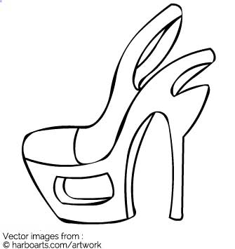 335x355 Download Block Heels Art Shoe Outline