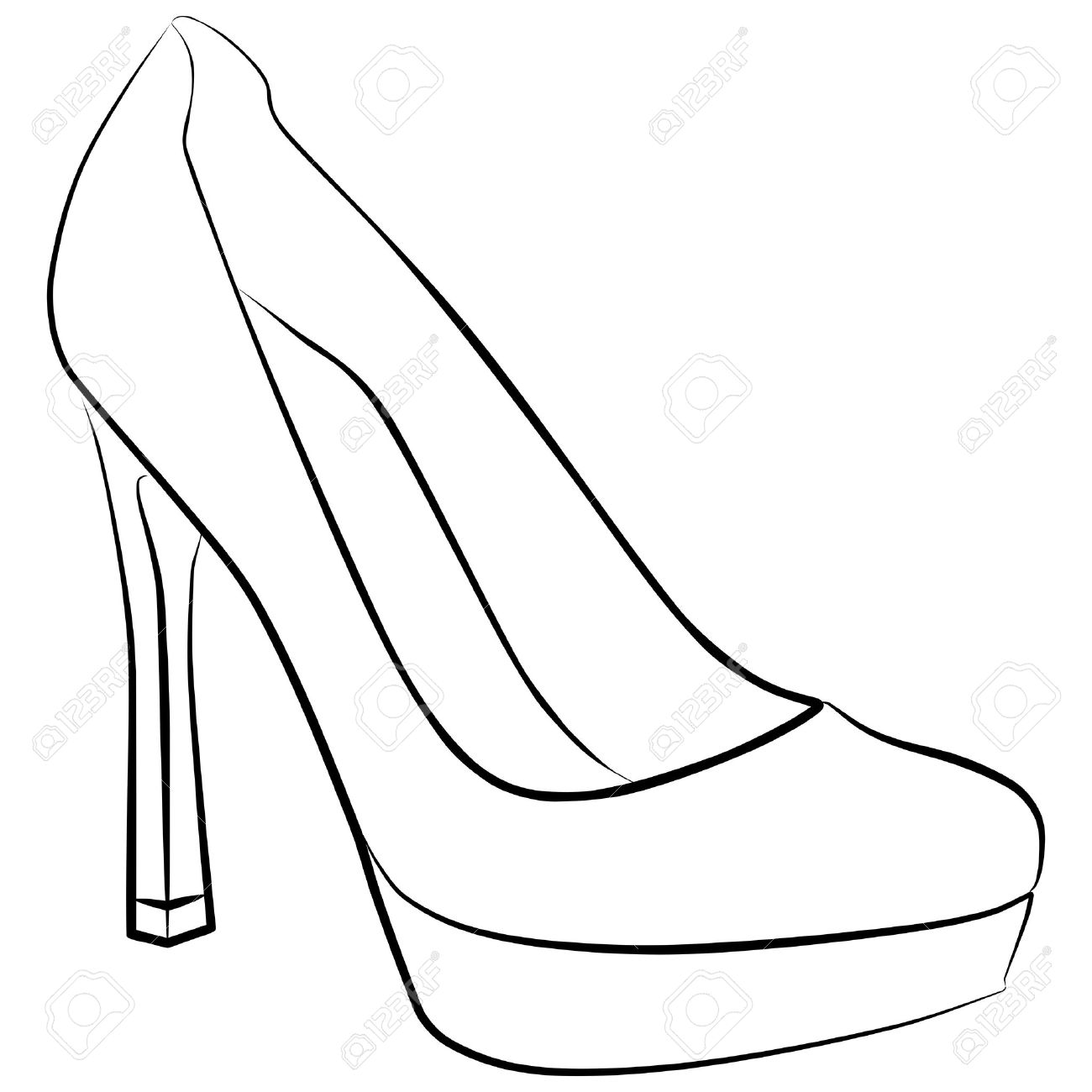 1300x1300 Drawn Shoe High Heel