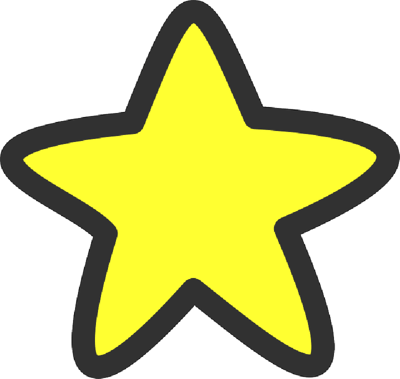 800x758 Black, Outline, Star, Yellow, White, Five, Cartoon