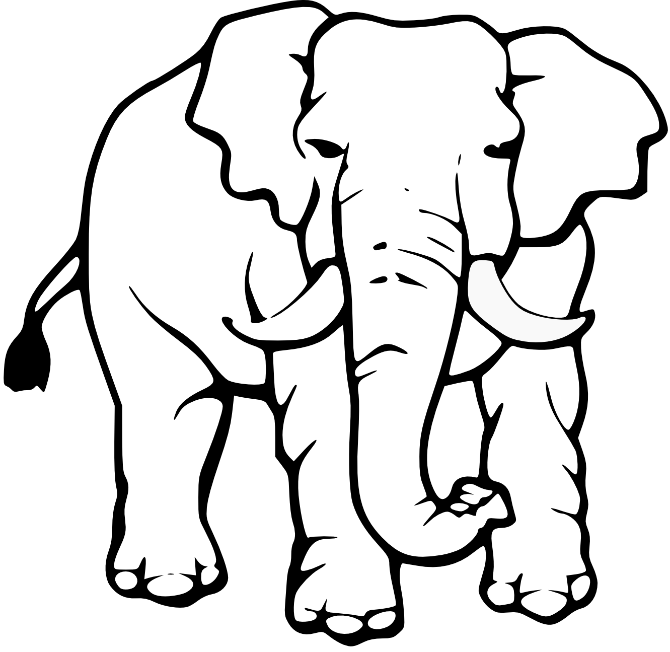 1331x1295 Elephant Clipart Black And White Outline