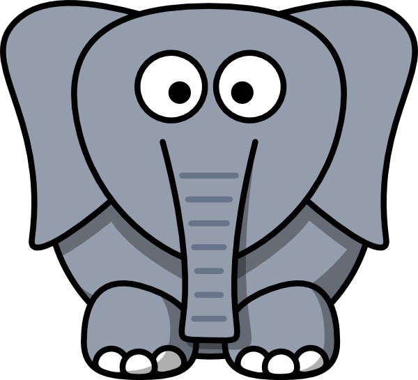600x545 Outline Face Elephant Clipart