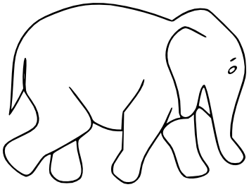 354x265 Elephant Outline
