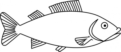 425x184 Fish Outline Clip Art Vector, Free Vector Images