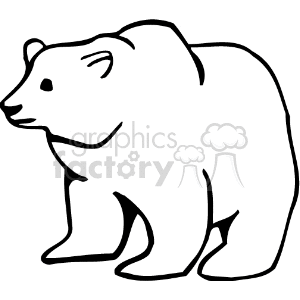 300x300 Royalty Free Black And White Line Art Outline Of Bear 130038