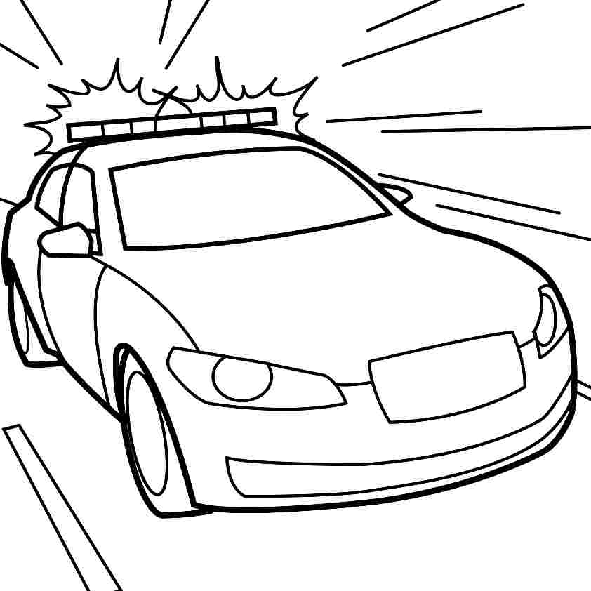 842x842 Clipart Police Car Outline