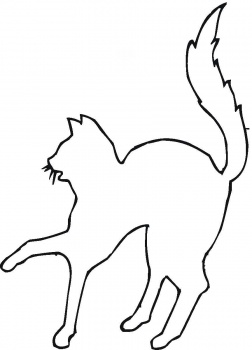 252x350 Halloween Cat Outline Clipart