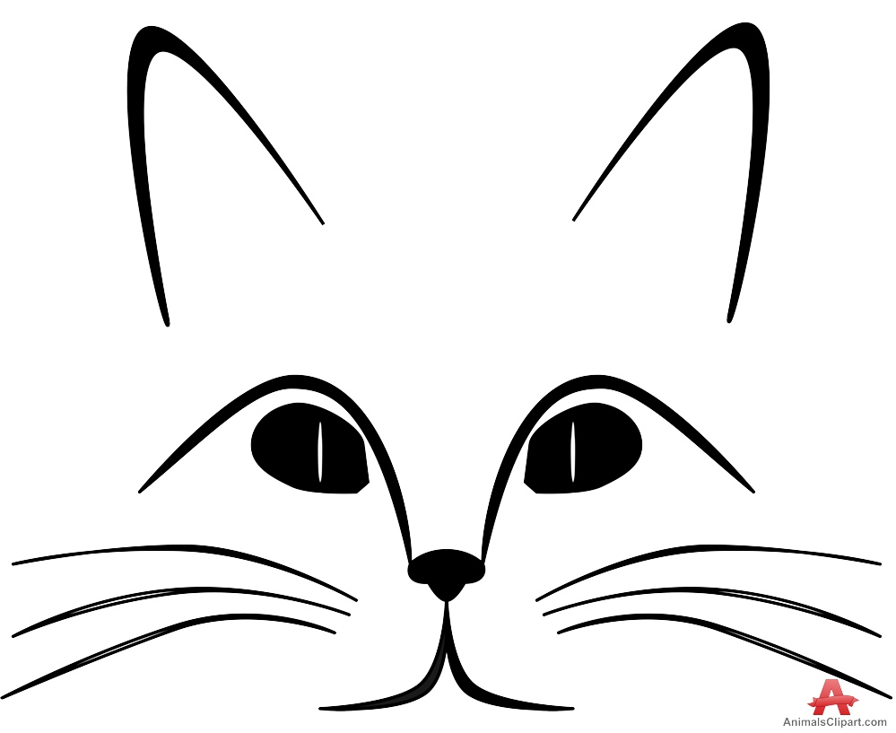 999x817 Outline Drawing Of Cat Face Free Clipart Design Download
