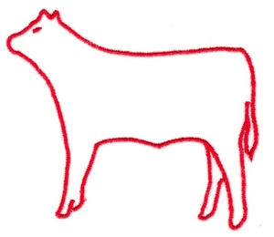 300x260 Cow Outline Custom Embroidery Designs By Stitchitize
