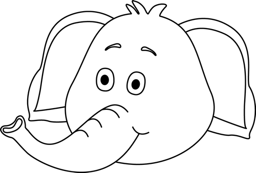 500x339 Elephant Face Clipart Outline
