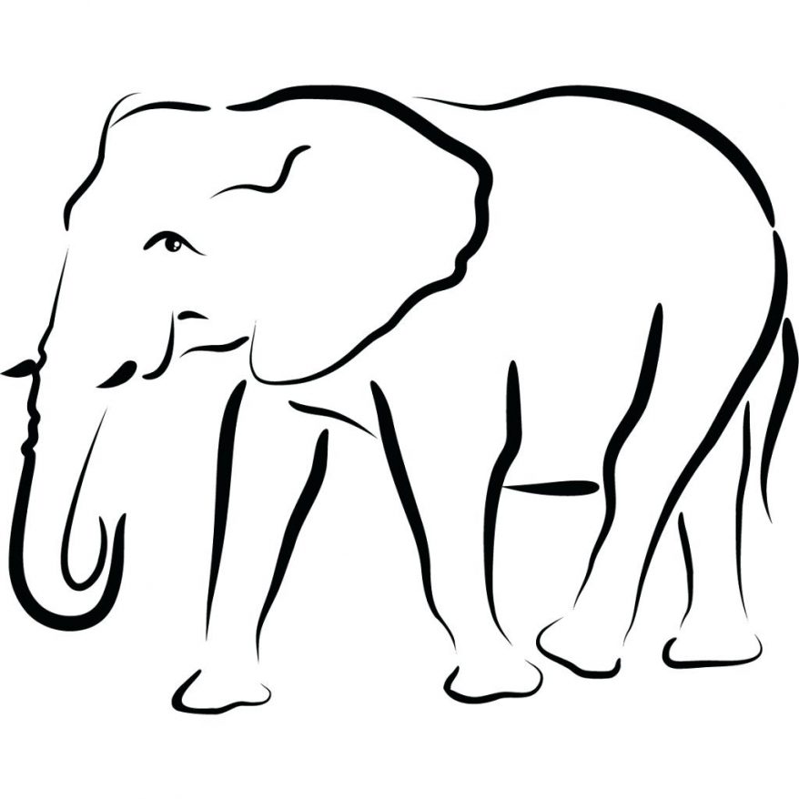 878x878 Elephant Outline 69 Interesting Face Clipart Elephant Head Outline