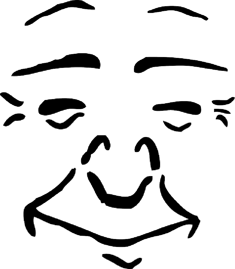 800x915 Outline, Face, Cartoon, Feelings, Contentment