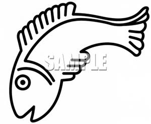300x246 Clipart Of A Sea Fish Outline